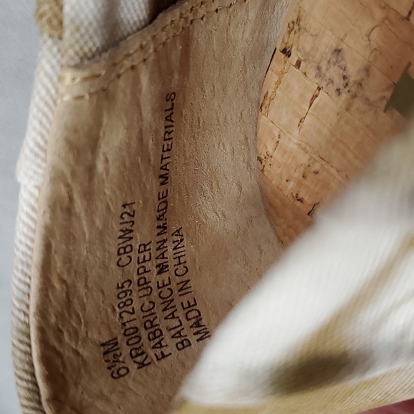 Korks ballet flats women's sz 6.5 olive green white tie dye twill fabric pleats - Picture 8 of 8